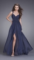 65% OFF For A-line Straps Chiffon Slitted Prom Dress.