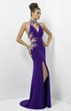 50% OFF Beaded Sheath Elastic Satin Halter Floor-length Prom Dress.