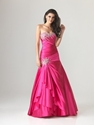 47% OFF For Elastic Satin Ruches Prom Dress.