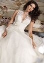 Get Extra 10% OFF on V-neck Sweep Train Princess Organza Lace Wedding Dress.