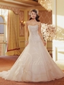 70% OFF on Organza Beaded Diamonds Lace-up Court Train Wedding Dress.