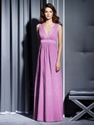 50% OFF A-line V-neck Floor-length Chiffon Wedding Party / Bridesmaid Dress.