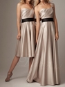 51% OFF on A-line Satin One-shoulder Long Bridesmaid Dress.