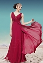 Extra 10% OFF on Draped A-line V-neck Tencel Formal Dress.