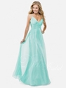 60% OFF on Elegant Straps V-neck Beaded Chiffon A-line Long Prom Dress.