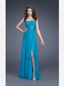 40% OFF on Ruched Slitted A-line Strapless Floor-length Chiffon Prom Dress.