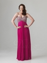 50% OFF on Column Sweetheart Beaded Pleats Plus Size Prom Dress