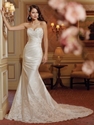 71% OFF on Satin Sweetheart Pleats Lace Train Beaded Wedding Dress.