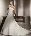 48% OFF For Strapless Chapel Train Fit-and-flared Lace Wedding Dress