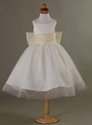 63% OFF on Ball Bown Sleeveless Bow Organza Tea-length Flower Girl Dress