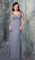 50% OFF Column Straps Floor-length Chiffon Bridesmaid Dress