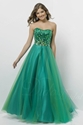 55% OFF on Ball Gown Tulle Beaded Strapless Floor-length Prom Dress