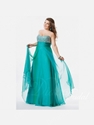 51% OFF on Beautiful Sweetheart with Beaded Grace Chiffon Lace-up Plus Size Prom Dress