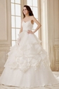 56% OFF Beaded Ball Gown Court Train Organza Satin Wedding Dress