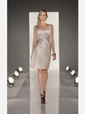 45% OFF For Elegant Column V-neck Knee-length Satin Bridsmaid Dress