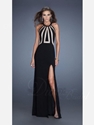 60% OFF Halter A-line Chiffon Beaded Long Prom Dress