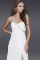 80% OFF Empire One-shoulder Brush Train Chiffon White Prom Dress