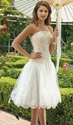 60% OFF on Charming A-Line Strapless Lace Short Wedding Dress