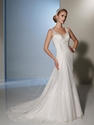 65% OFF For Straps Beaded Chiffon Diamonds A-line Sweep Train Wedding Dress