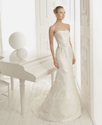 46% OFF on Draped Trumpet Scallop Sweep Train Taffeta Wedding Dress