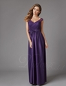 65% OFF on Beautiful Straps Elastic Satin Floor-length Bridesmaid Dress