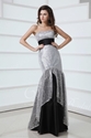 54% OFF on Strapless Floor-length Sequined Elastic Satin Trumpet Prom Dress