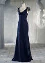47% OFF Empire Low Neck Short Sleeves Floor-length Lace Chiffon Bridesmaid Dress