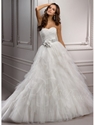 45% OFF on Elegant A-line Sweetheart Chapel Train Tulle Wedding Dress