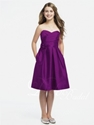51% OFF Pleated Sweetheart Knee-length Satin Junior Bridesmaid Dress