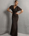 50% OFF For Chiffon V-neck Pleated Sheath Floor-length Evening Dress