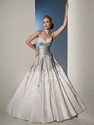65% OFF on Satin Sweetheart Beaded Pleats Chapel Train Bicolor Wedding Dress